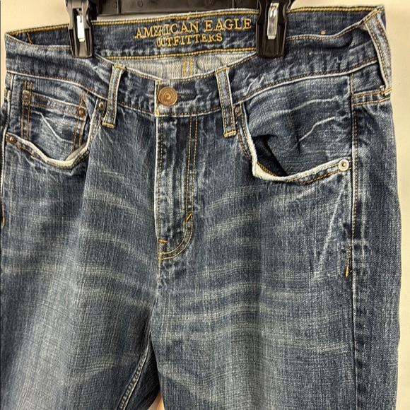 American Eagle Original Straight Men's Blue Jeans Size 32 - Picture 7 of 12
